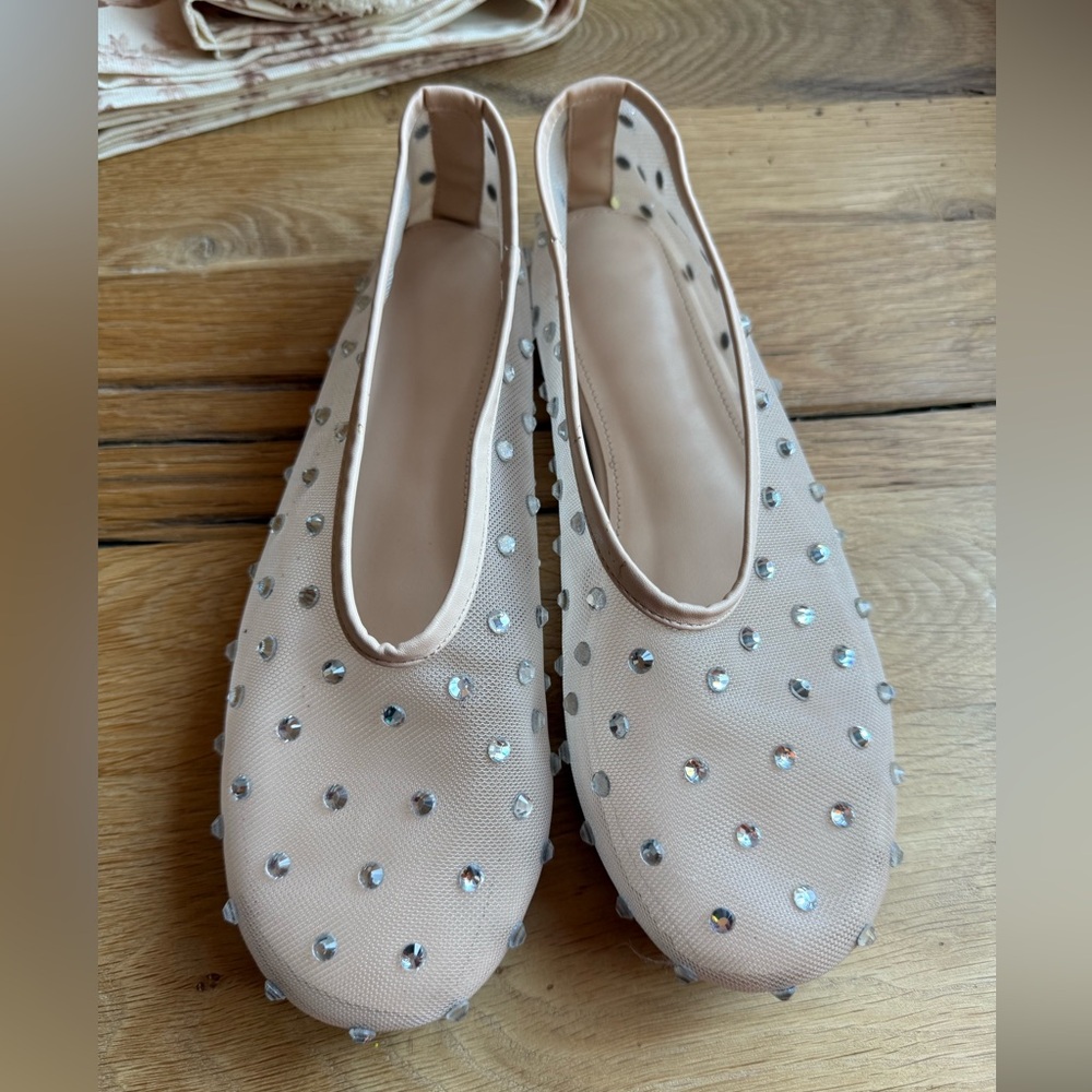 Amazon mesh jeweled flats